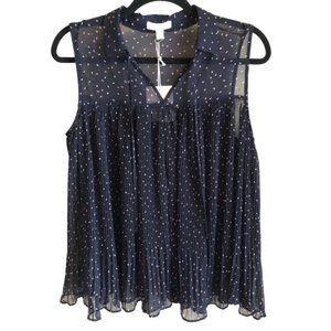 LC Lauren Conrad  Navy and Pink Confetti Dot Top